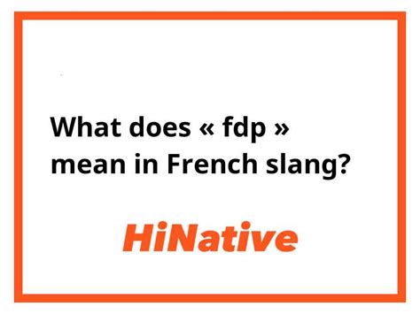 fdp french slang